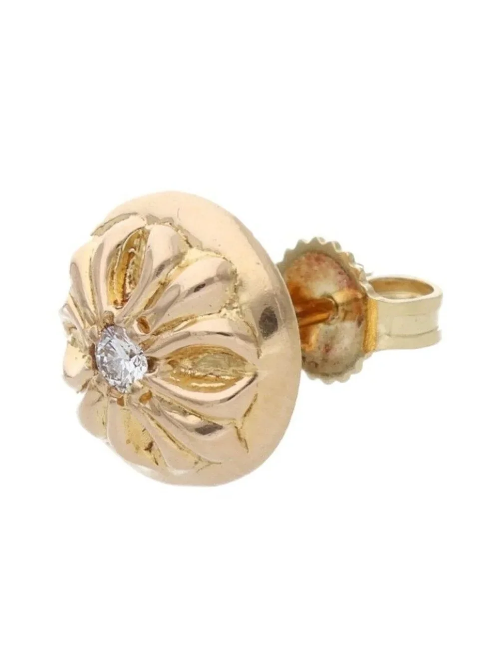 Chrome Hearts 22k Std Crsbl Dia 22k Cross Ball Stud Gold Earrings